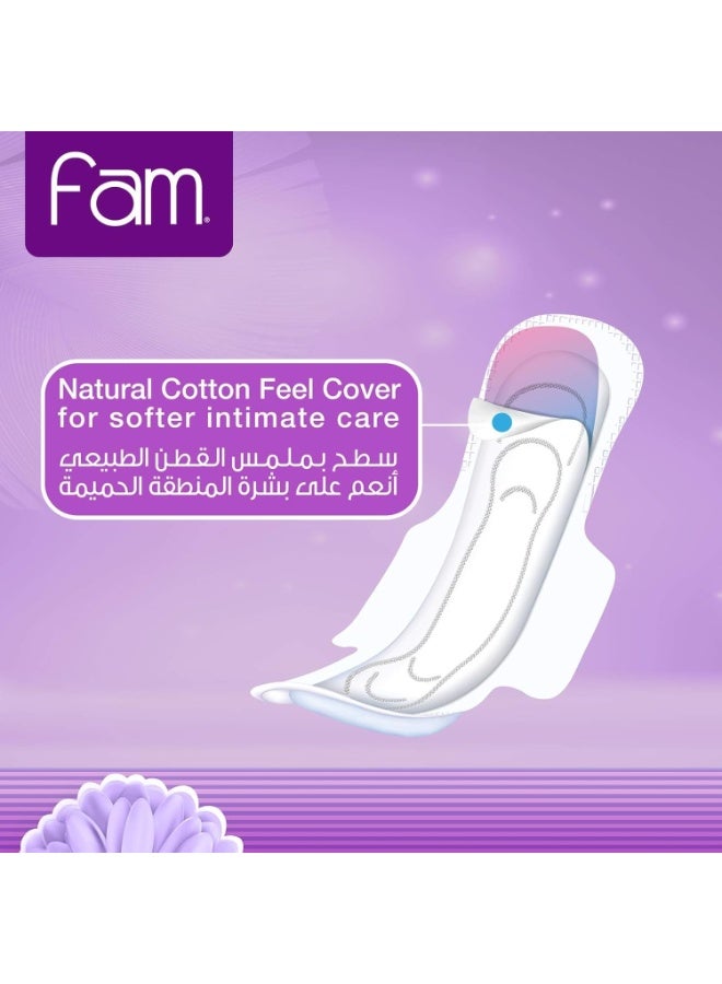 Fam Natural Cotton Feel, Maxi Thick, Folded With Wings, Night Sanitary Pads, 48 Pads - Image 4